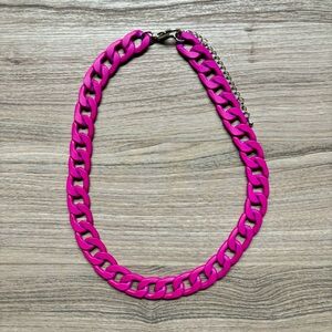 Topshop Chunky Neon Pink Chain Choker